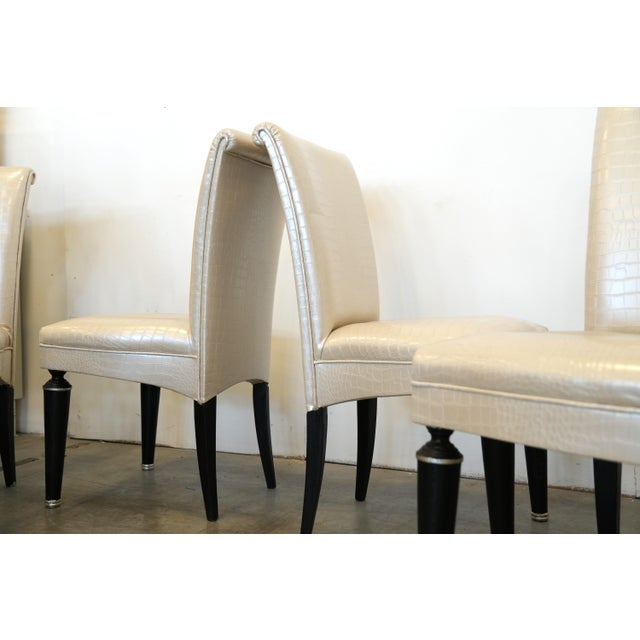 Transoceanic Faux Leather Dining Chairs, 2020, Set of 4 For Sale - Image 3 of 12