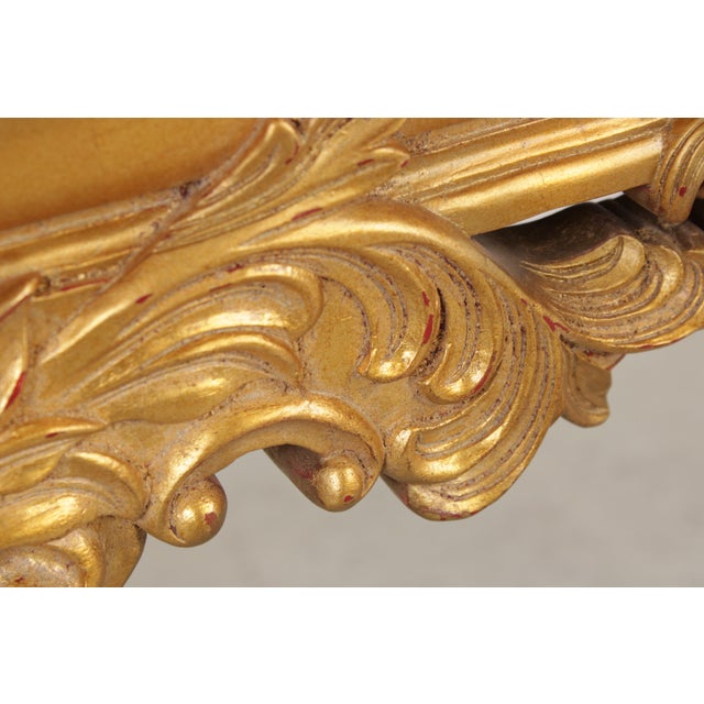 Rococo Style Gilt & Gold Marble Top Console Table For Sale - Image 15 of 18