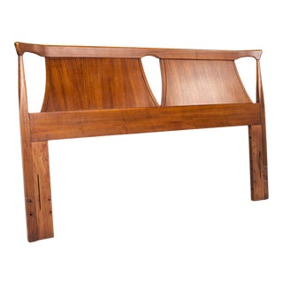 Kent Coffey Perspecta Mid Century Walnut Queen Headboard For Sale