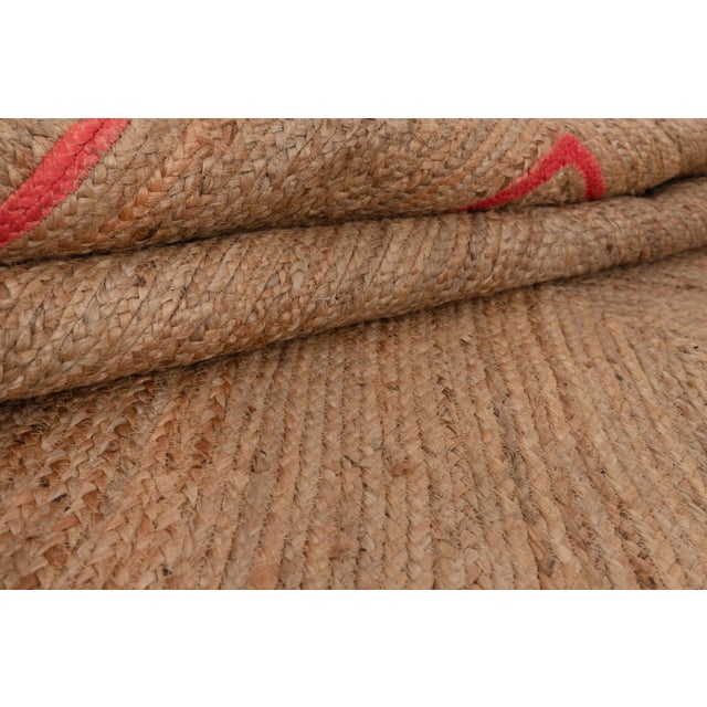 Hot Red Scallop Jute Handmade Rug 8'x10' Ft. For Sale - Image 6 of 13
