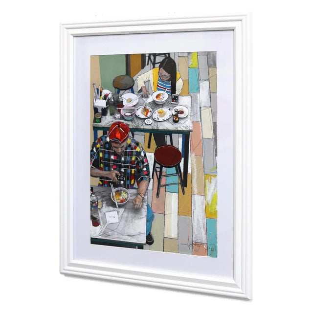 Paper Soft Evening San Francisco - Colorful Figurative Mixed Media Original Artwork by Fabio Coruzzi For Sale - Image 7 of 9