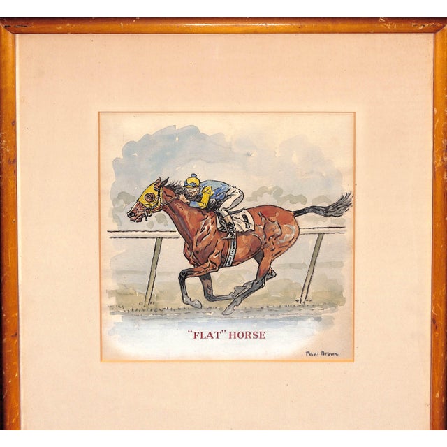 Traditional Mid 20th Century Paul Desmond Brown Watercolor Painting "Flat Horse" For Sale - Image 3 of 3