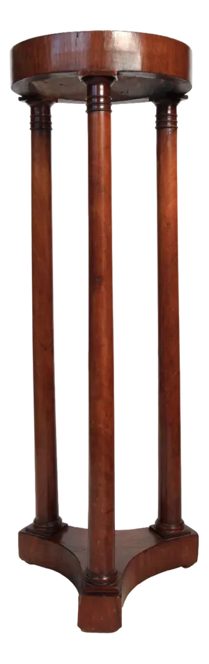 Empire Style Wood and Marble Pedestal Side Table