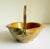 Aldo Tura for Macabo Cusano Goat Leather, Wood, & Brass Handled Bowl, Italy 1960s For Sale - Image 12 of 13