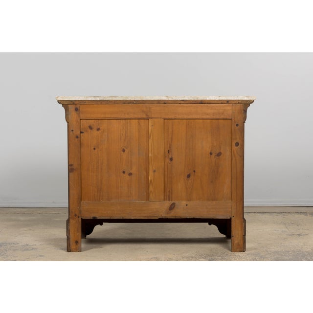 19th Century French Louis Philippe Walnut Chest of Drawers W/ Carrara Marble For Sale - Image 18 of 18