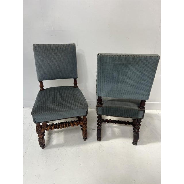 Wood 19th Century Louis XIII Twisted Oak Chairs, Set of 2 For Sale - Image 7 of 12