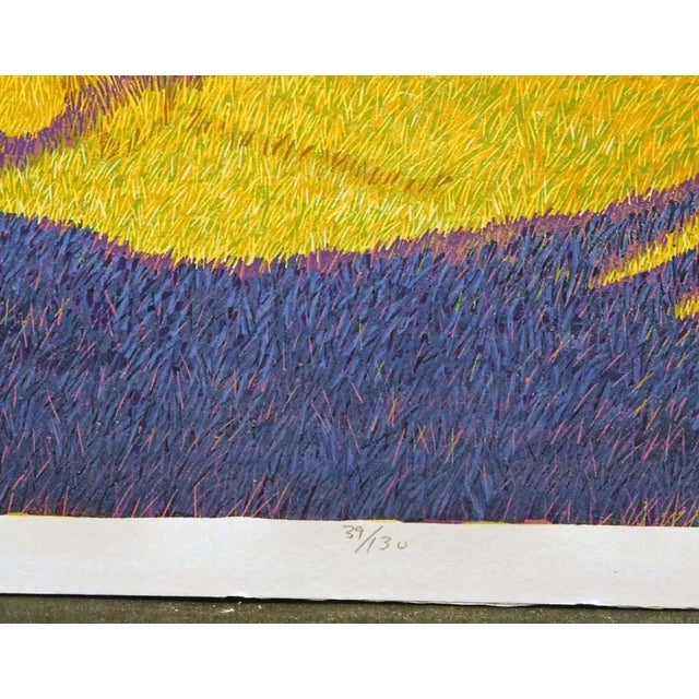 "Autumn Colour" by Gordon Mortensen Hand signed, titled, dated & numbered by the artist Limited Edition Reduction Woodcut...