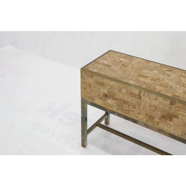 Tessellated Stone Brass Frame Base Treasure Chest Trunk For Sale - Image 6 of 13