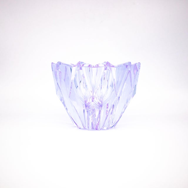 1960s Water Lily Crystal Glass Bowl by Aimo Okkolins for Riihimäen Lasi, 1960s For Sale - Image 5 of 5