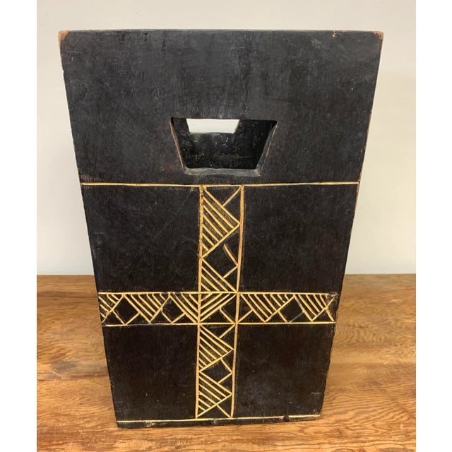 Tribal Carved Tribal African Waste Bin or Table Base For Sale - Image 3 of 6
