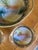 Blue Antique Hand Painted Nippon 3-Piece Serving Set Cobalt Blue Heavy Gold Scenic Landscape M in Wreath Morimura 1910-1921 Châteaucore Grandmillennial For Sale - Image 8 of 14