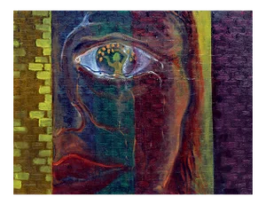 1980s Abstract Expressionist Close up Portrait "Vision"