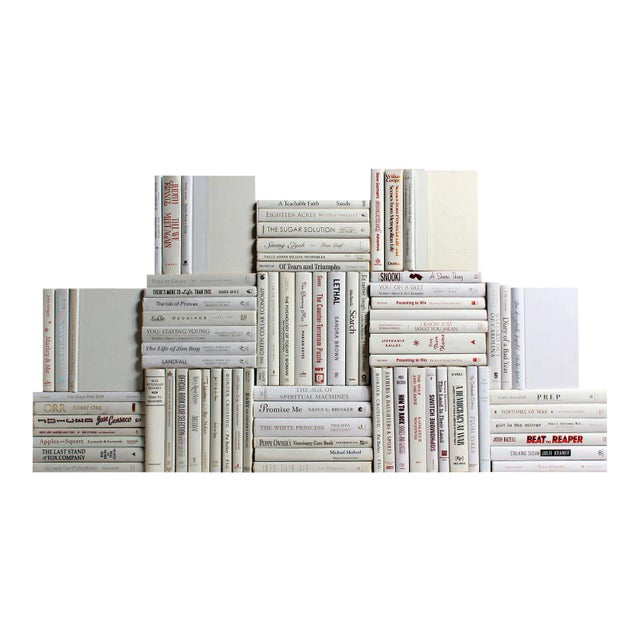 Decorative Books - Snowfall Book Wall - Set of 75 White Books For Sale