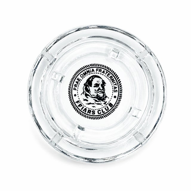 Vintage the Friars Club New York City Nyc Glass Ashtray Dish Comedy For Sale