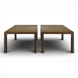 Frosted Brown Lacquered Side Tables, Set of 2 For Sale