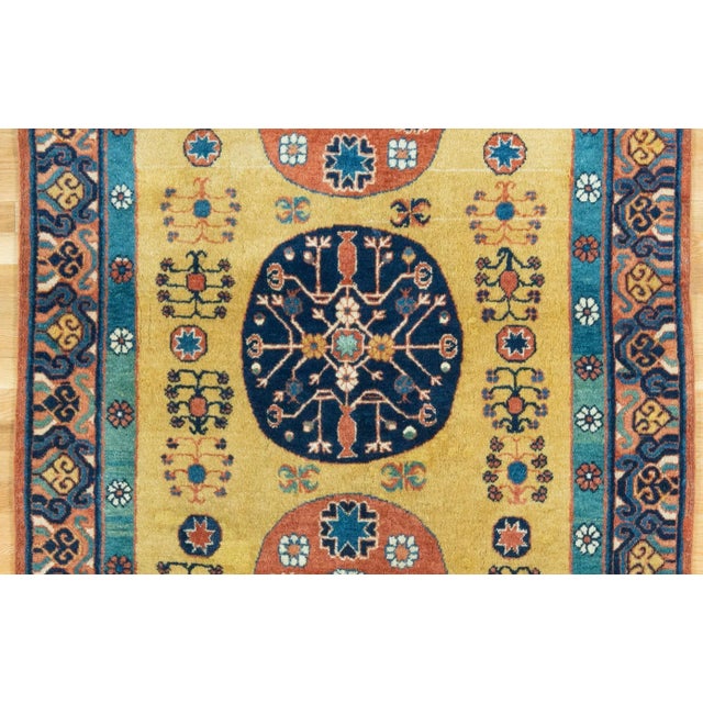 Art Deco Khotan Oriental Rug 6.3x4, Western China Circa 1925 For Sale - Image 3 of 8