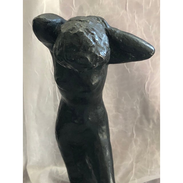 Black 1966 Pierre Bonnard Nude Girl Bathing Alva Studio/Albright Gallery Statue For Sale - Image 8 of 12
