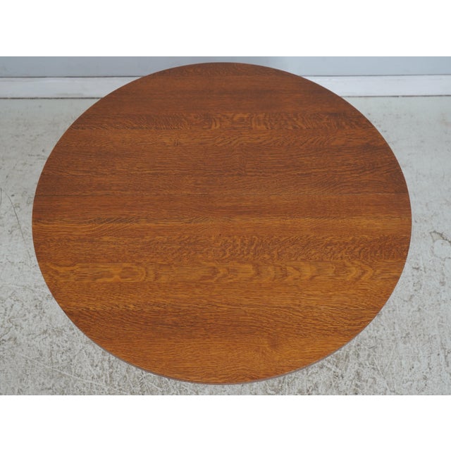 Mission Stickley Mission Oak Split Pedestal Dining Table For Sale - Image 3 of 18