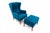 Mid-Century Modern Set of 20th Century Wingback Armchair with Ottoman, Denmark, 1950s For Sale - Image 3 of 16