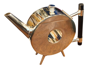 Small Antique Circular Silver Teapot by Christopher Dresser, 1890s