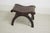 Wood Spanish Revival Wooden and Woven Leather Ottoman, 1940s For Sale - Image 7 of 11
