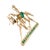 Metal 14k Yellow Gold Emerald and Diamond Studded Horse Rider Brooch For Sale - Image 7 of 9