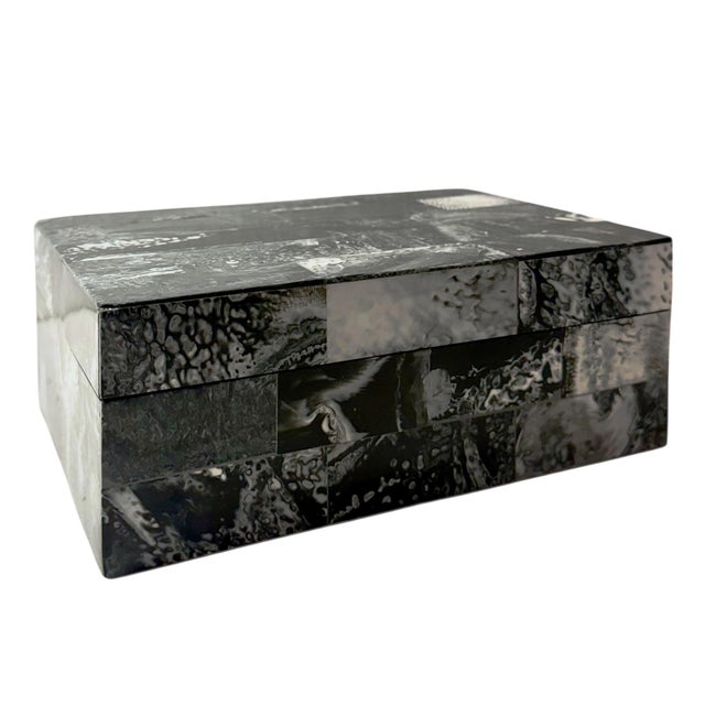 1970s Vintage Maitland Smith Style Black and White Box For Sale - Image 5 of 7