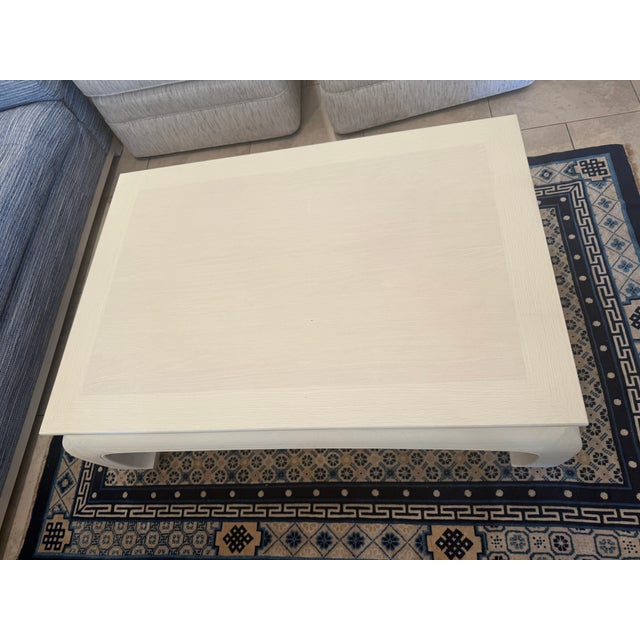 Highland House Chow Cocktail Table in a Cerused Alabaster Finish For Sale In Los Angeles - Image 6 of 10
