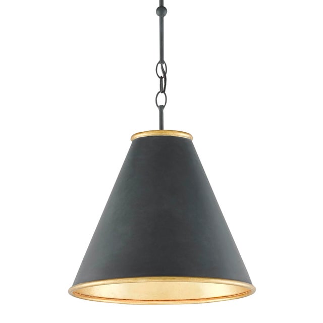Currey & Company Currey & Company Pierrepont Black Small Pendant For Sale - Image 4 of 4