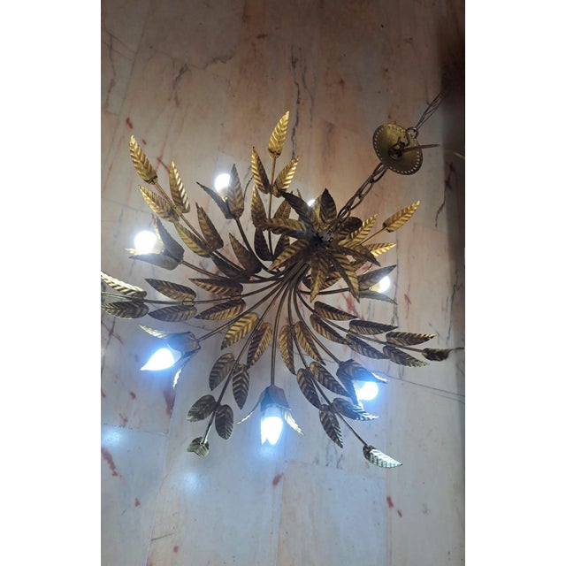 Metal Ceiling Lamp in Wrought Iron from Ferro Art, Spain, 1950 For Sale - Image 7 of 11