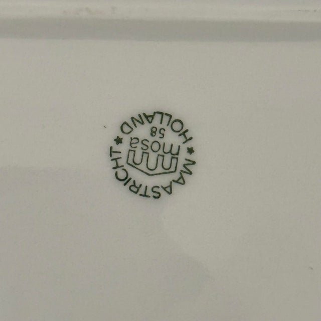 1960s 1960s Mosa Maastricht Dutch Botanical & Mushroom Porcelain Serving Platter For Sale - Image 5 of 6