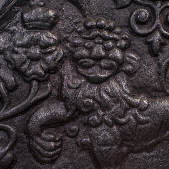Late 19th Century Antique Relief Fire Back, English, Iron, Fireplace Reflector, Victorian, c.1895 For Sale - Image 5 of 8