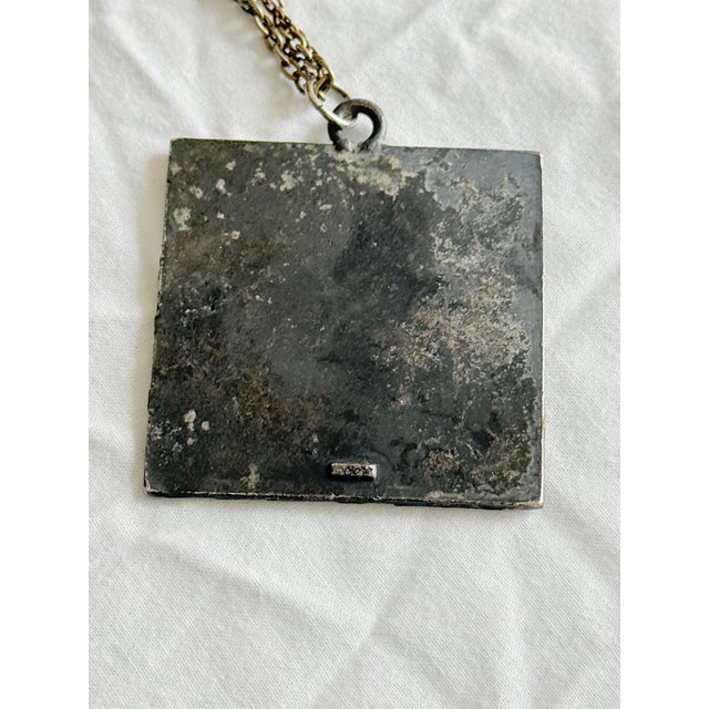 Vintage Coro Philodendron Relief Pendant Necklace For Sale - Image 12 of 12