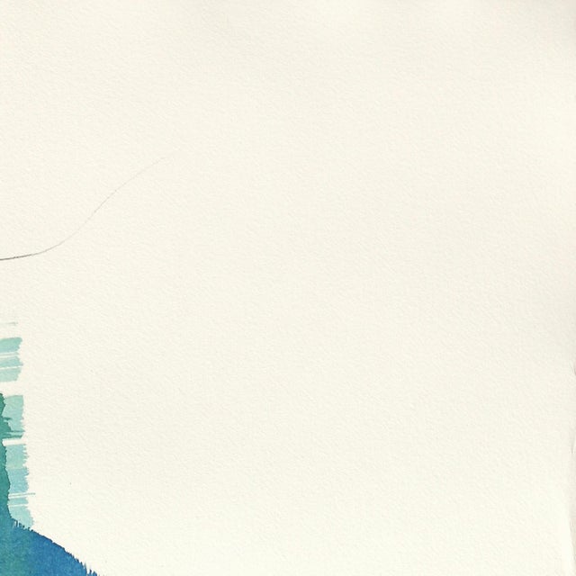 2020s The Blue Green Dress 7 - Abstract Flowy Minimalist Figurative Ink Art on Paper by Bettina Mauel For Sale - Image 5 of 6