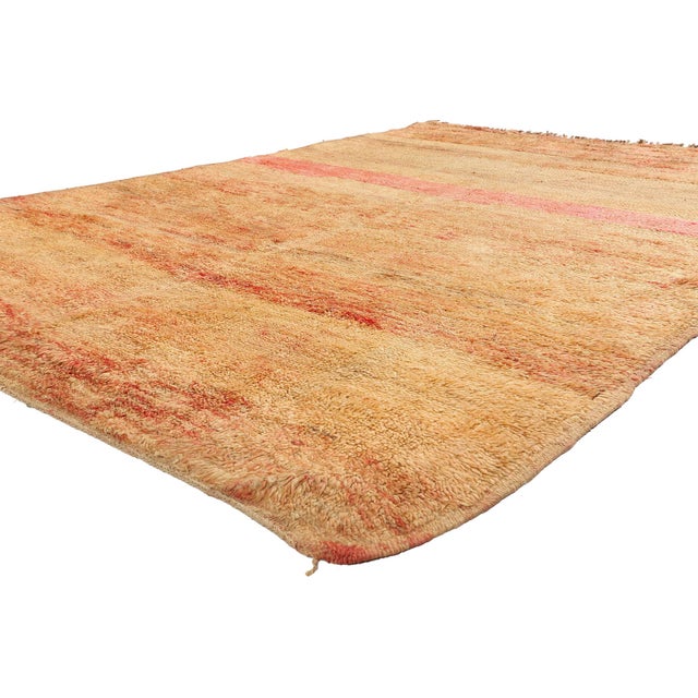 21930 Vintage Beni M'Guild Moroccan Rug, 06'09 x 09'08. The Quiet Horizon: A Vintage Beni M'Guild Moroccan Masterpiece of...
