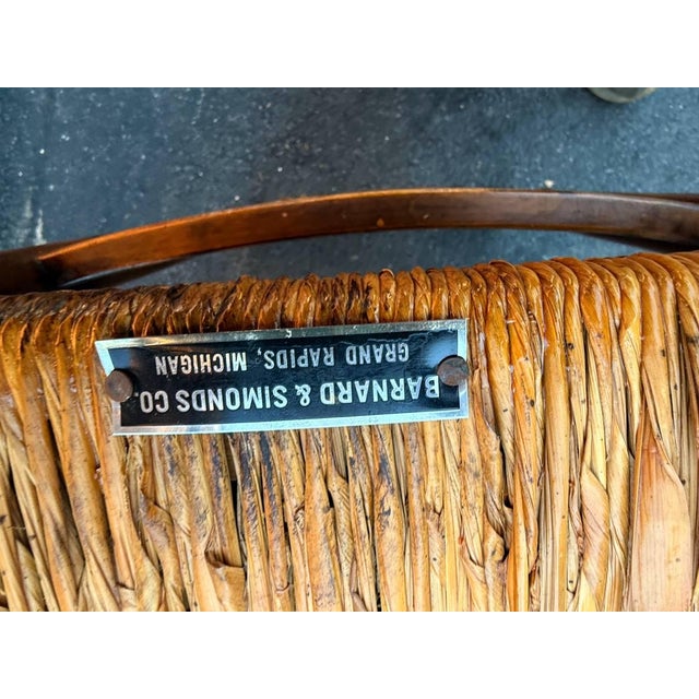 Vintage English Country Lancashire Spindle Back Rush Seat Dining Side Chairs. Set of 4 For Sale - Image 14 of 14