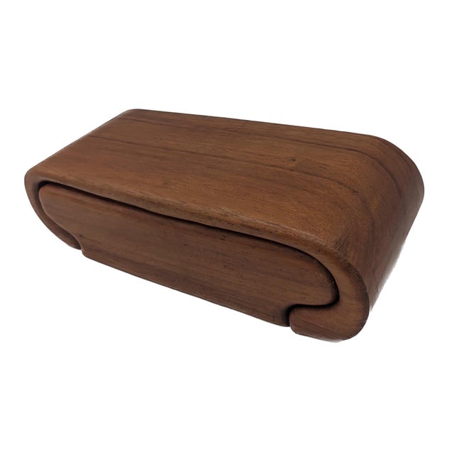 Don Shoemaker Mid 20th Century Handcrafted Teak Wood Jewelry and Trinket Box For Sale - Image 4 of 10