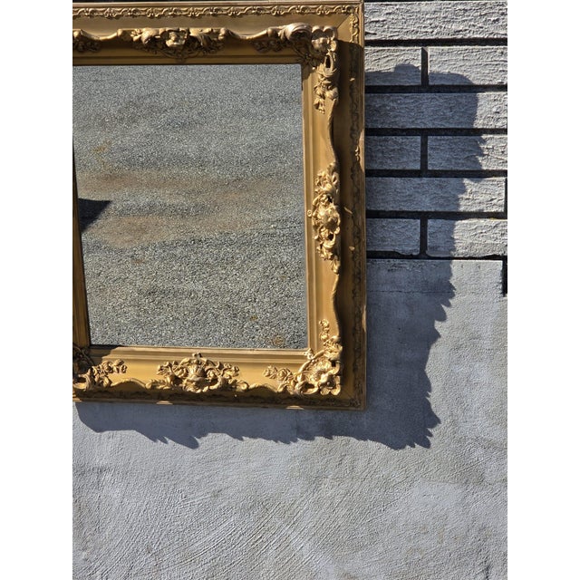19th Century Gilded French Decorative Hand Carved Wall Mirror . For Sale - Image 12 of 18