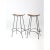 A sleek pair of mid 20th century bar stools featuring iron hairpin legs with distinctive integrated footrests in the...
