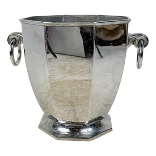 Silver-Plated Brass Champagne Bucket, 1940s For Sale