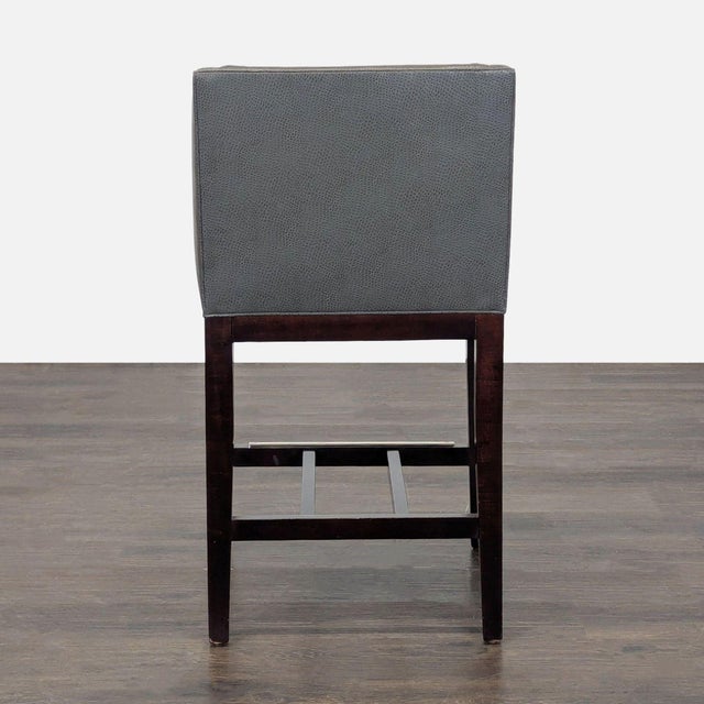 Leather and Wood Bar Stool For Sale In San Francisco - Image 6 of 8