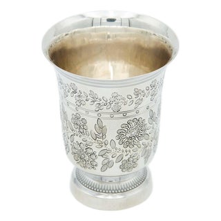 Silver Cup with Floral Motifs For Sale