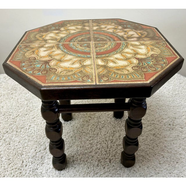 Coffee 1960s Mid Century Table With Custom Octagon Tile Top For Sale - Image 8 of 12