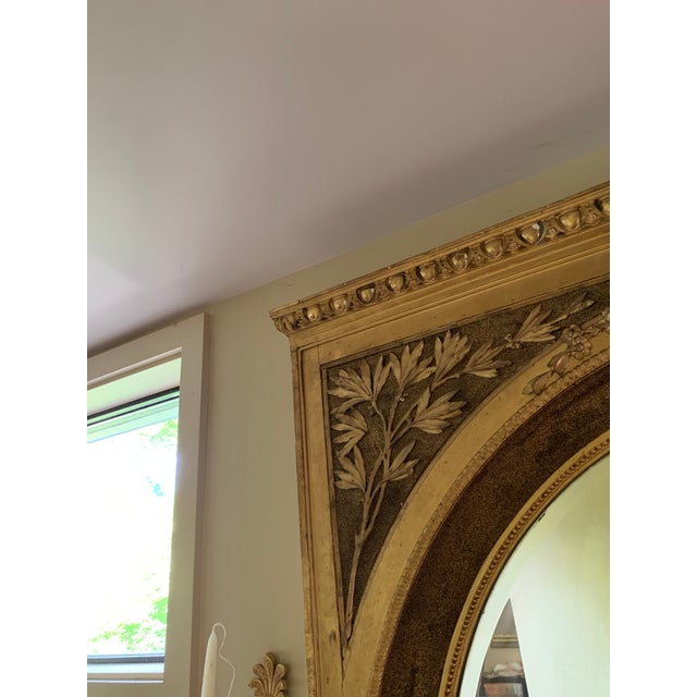Extra Large Antique Gilt Full Length Mirror For Sale - Image 4 of 8
