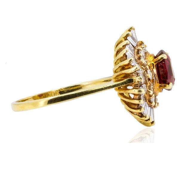 Contemporary Late 20th Century 18k Ruby Ring, Size 5 For Sale - Image 3 of 5