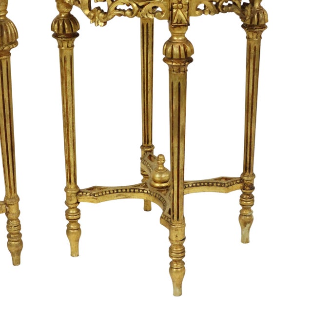 Stone Antique Empire French Side Tables Plant Tables in Marble, 1890s, Set of 2 For Sale - Image 7 of 18