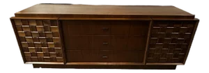 1970s Brutalist Walnut Long Dresser