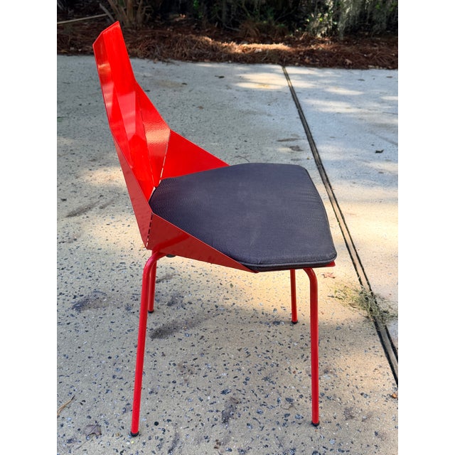 Modern Red Lacquered Desk and Chair For Sale - Image 10 of 14
