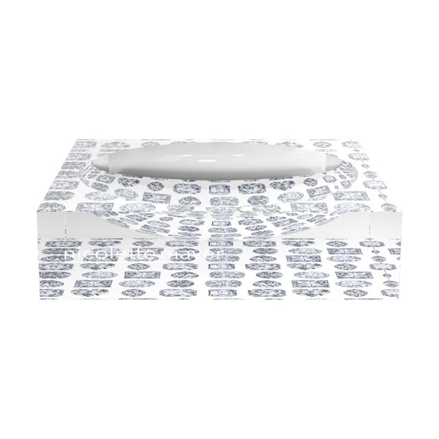 Modern Bougie Diamonds Ice Acrylic Candy Catchall Dish, Small For Sale - Image 3 of 9