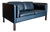 Vintage Navy Leather 2 Seat Sofa Attrb Borge Mogensen For Sale